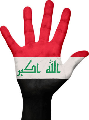 Iraqi Flag Painted Hand PNG image with transparent background