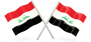 Iraqi Flags Crossed PNG image with transparent background