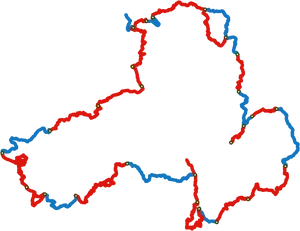 Ireland Geographical Outlinewith Pointsof Interest PNG Image