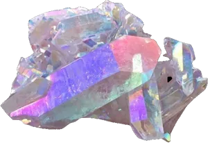 Iridescent Quartz Crystal Cluster PNG Image