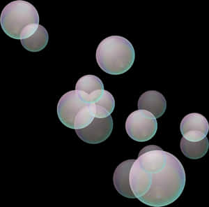 Iridescent Soap Bubbles Floating PNG image with transparent background