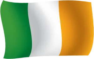 Irish National Flag Waving PNG Image