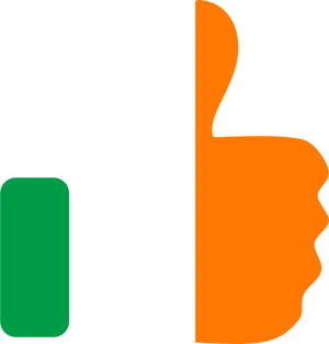 Irish Thumbs Up Flag Graphic PNG Image