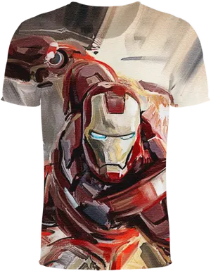 Iron Man Artistic Graphic T Shirt Design PNG Image