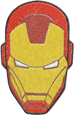 Iron Man Mask Embroidery Design PNG Image