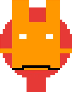 Iron Man Mask Pixel Art PNG Image