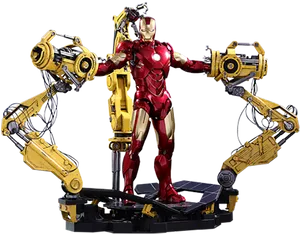 Iron Man Suit Assembly Robotic Arms PNG Image