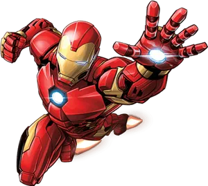 Iron Manin Action Pose PNG Image