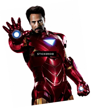 Iron Manin Action Pose PNG Image