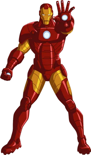 Iron Manin Action Pose PNG Image