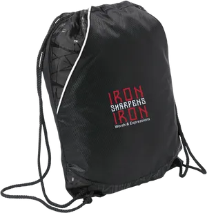 Iron Sharpens Iron Drawstring Bag PNG Image