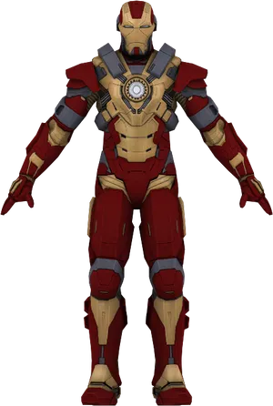 Iron Suit Armor Standing PNG Image