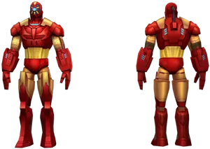 Iron Suit Frontand Back PNG Image