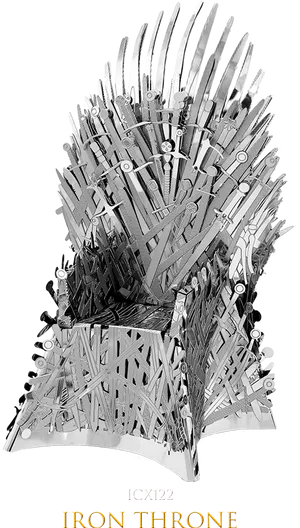 Iron Throne Metal Model PNG Image