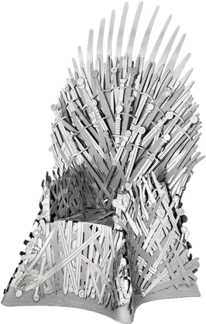 Iron Throne Replica Constructed From Swords PNG Image