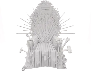 Iron Throne Replica Madeof Tools PNG Image