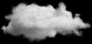 Isolated Cloudon Black Background PNG image with transparent background