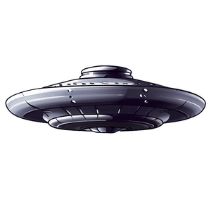 Isolated Flying Saucer Silhouette PNG 17 PNG