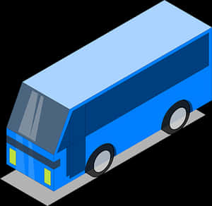 Isometric Blue Bus Graphic PNG image with transparent background