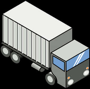 Isometric Delivery Truck Vector PNG image with transparent background