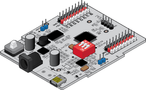 Isometric Electronic Controller Board Illustration PNG image with transparent background