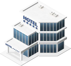 Isometric Hotel Design PNG Image