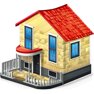 Isometric House Emoji Png Slc82 PNG Image