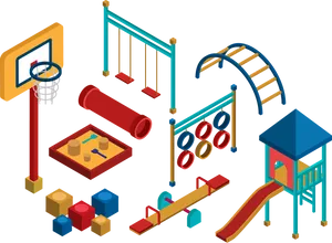 Isometric Playground Equipment PNG Image