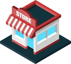 Isometric Storefront Illustration PNG Image