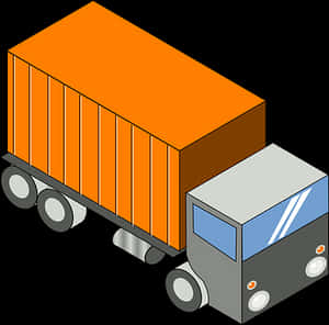 Isometric Truck Illustration PNG image with transparent background