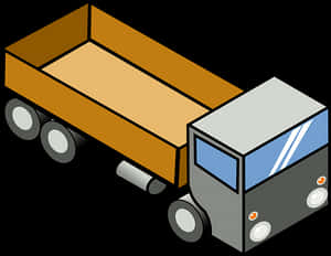 Isometric Truck Illustration PNG image with transparent background