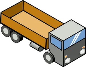 Isometric Truck Illustration PNG Image