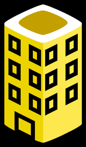 Isometric Yellow Building Vector PNG image with transparent background