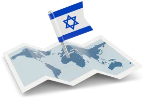 Israel Flag World Map Icon PNG Image