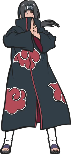 Itachi Uchiha Akatsuki Pose PNG Image