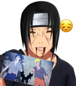 Itachi Uchiha Emotional Moment PNG Image