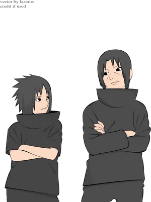 Itachiand Sasuke Vector Art PNG Image