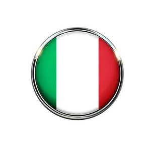 Italian Flag Button Graphic PNG Image