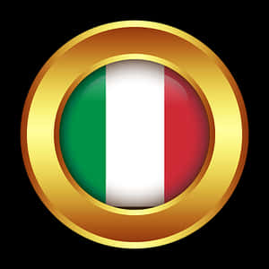 Italian_ Flag_ In_ Golden_ Circle PNG with transparent background