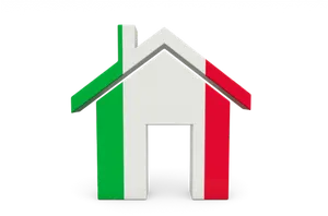 Italian Flag Styled Home Icon PNG Image