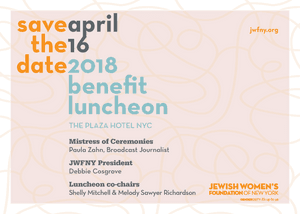 J W F N Y2018 Benefit Luncheon Invitation PNG image with transparent background