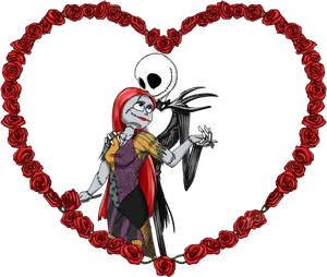 Jackand Sally Heart Frame PNG Image