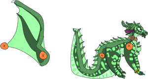 Jade Dragon Cartoon Illustration PNG image with transparent background
