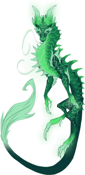 Jade Dragon Illustration PNG image with transparent background