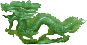 Jade Dragon Sculpture PNG image with transparent background