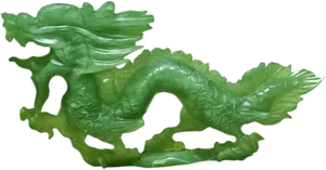 Jade Dragon Sculpture PNG Image