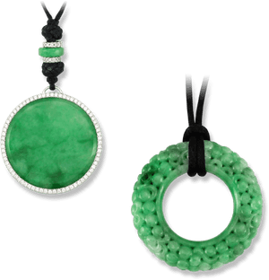 Jade Pendantand Carved Disk PNG image with transparent background