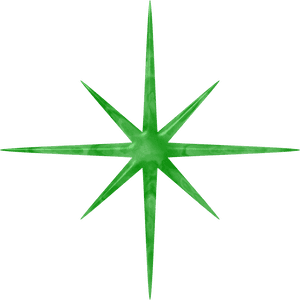 Jade Starburst Graphic PNG image with transparent background