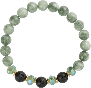Jadeand Lava Stone Bracelet PNG image with transparent background