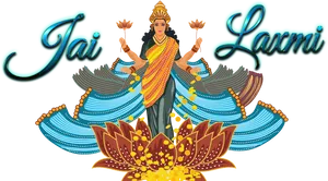 Jai Lakshmi Goddess Illustration PNG Image